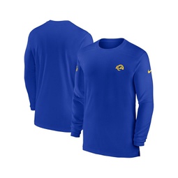 Mens Royal Los Angeles Rams Sideline Coach Performance Long Sleeve T-shirt