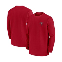 Mens Red Tampa Bay Buccaneers 2023 Sideline Throwback Heavy Brushed Waffle Long Sleeve T-shirt