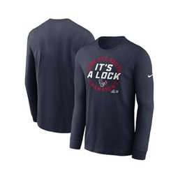 Mens Navy Houston Texans 2023 AFC South Division Champions Locker Room Trophy Collection Long Sleeve T-shirt