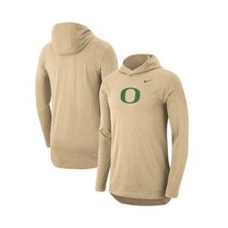 Mens Tan Oregon Ducks Campus Long Sleeve Hoodie T-shirt