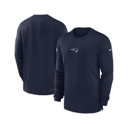 Mens Navy New England Patriots 2023 Sideline Performance Long Sleeve T-shirt