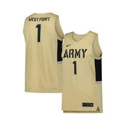 Mens #1 Gold Army Black Knights Team Replica Basketball Jersey