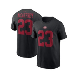 Mens Christian McCaffrey Black San Francisco 49ers Player Name and Number T-shirt