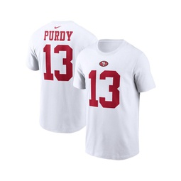Mens Brock Purdy White San Francisco 49ers Player Name and Number T-shirt