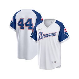 Mens Hank Aaron White Atlanta Braves Home Cooperstown Collection Player Jersey