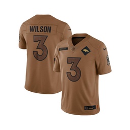 Mens Russell Wilson Brown Distressed Denver Broncos 2023 Salute To Service Limited Jersey