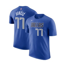 Mens Luka Doncic Blue Dallas Mavericks Icon 2022/23 Name and Number Performance T-shirt