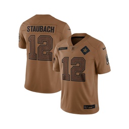 Mens Roger Staubach Brown Distressed Dallas Cowboys 2023 Salute To Service Retired Player Limited Jersey