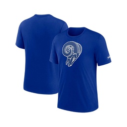 Mens Royal Los Angeles Rams Rewind Logo Tri-Blend T-shirt
