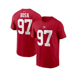 Mens Nick Bosa Scarlet San Francisco 49ers Player Name and Number T-shirt
