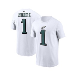 Mens Jalen Hurts White Philadelphia Eagles Player Name and Number T-shirt