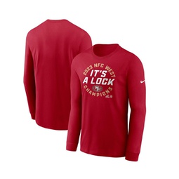 Mens Scarlet San Francisco 49ers 2023 NFC West Division Champions Locker Room Trophy Collection Long Sleeve T-shirt