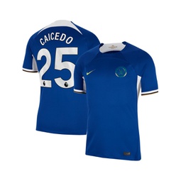 Mens Moises Caicedo Blue Chelsea 2023/24 Home Stadium Replica Player Jersey