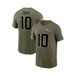 Mens Mac Jones Olive New England Patriots 2022 Salute to Service Name and Number T-shirt