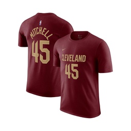 Mens Donovan Mitchell Burgundy Cleveland Cavaliers Icon 2022/23 Name and Number T-shirt
