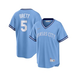 Mens George Brett Light Blue Kansas City Royals Road Cooperstown Collection Player Jersey