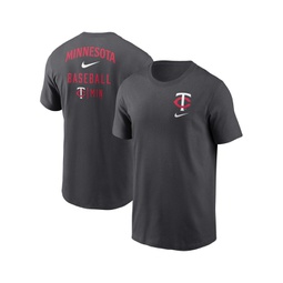 Mens Charcoal Minnesota Twins Logo Sketch Bar T-shirt