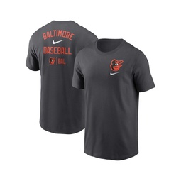 Mens Charcoal Baltimore Orioles Logo Sketch Bar T-shirt