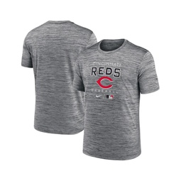 Mens Anthracite Cincinnati Reds Authentic Collection Velocity Practice Space-Dye Performance T-shirt
