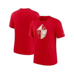Mens Red San Francisco 49ers Rewind Logo Tri-Blend T-shirt