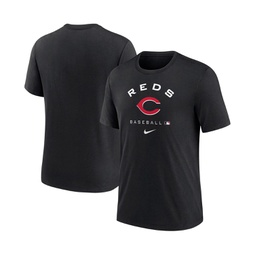 Mens Black Cincinnati Reds Authentic Collection Tri-Blend Performance T-shirt