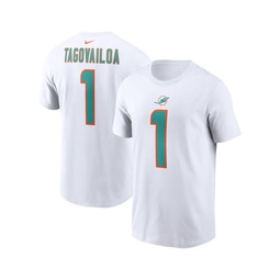 Mens Tua Tagovailoa White Miami Dolphins Player Name and Number T-shirt