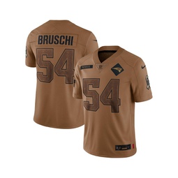 Mens Tedy Bruschi Brown Distressed New England Patriots 2023 Salute To Service Retired Player Limited Jersey