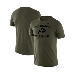 Mens Olive Colorado Buffaloes Stencil Arch Performance T-shirt