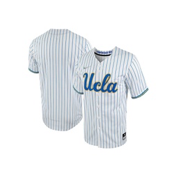Mens White Blue UCLA Bruins Pinstripe Replica Full-Button Baseball Jersey