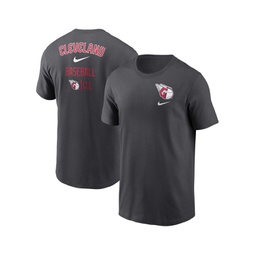 Mens Charcoal Cleveland Guardians Logo Sketch Bar T-shirt