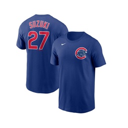 Mens Seiya Suzuki Royal Chicago Cubs Player Name and Number T-shirt