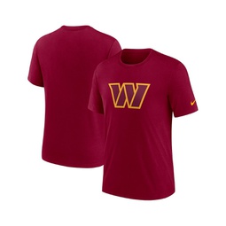 Mens Burgundy Washington Commanders Rewind Logo Tri-Blend T-shirt