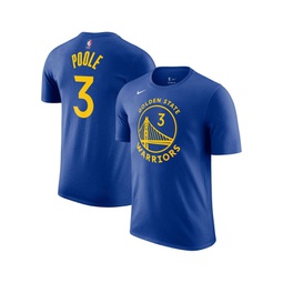 Mens Jordan Poole Royal Golden State Warriors Icon 2022/23 Name and Number T-shirt
