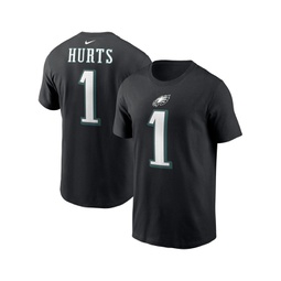Mens Jalen Hurts Black Philadelphia Eagles Player Name and Number T-shirt