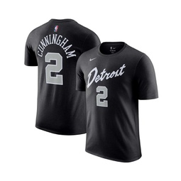 Mens Cade Cunningham Black Detroit Pistons 2023/24 City Edition Name and Number T-shirt