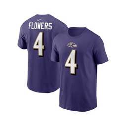 Mens Zay Flowers Purple Baltimore Ravens Player Name and Number T-shirt