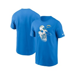 Mens Justin Herbert Powder Blue Los Angeles Chargers Player Graphic T-shirt