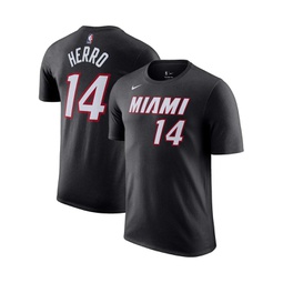 Mens Tyler Hero Black Miami Heat Icon 2022/23 Name and Number T-shirt