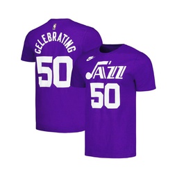 Mens and Womens Purple Utah Jazz 50th Anniversary T-shirt