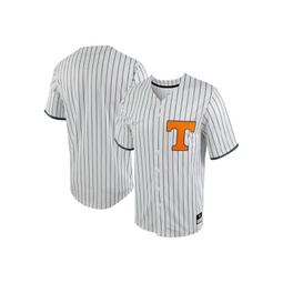 Mens White Gray Tennessee Volunteers Pinstripe Replica Full-Button Baseball Jersey