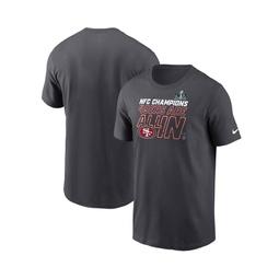Mens Anthracite San Francisco 49ers 2023 NFC Champions Locker Room Trophy Collection Tall T-shirt