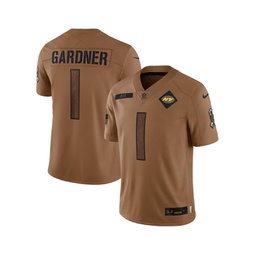 Mens Ahmad Sauce Gardner Brown Distressed New York Jets 2023 Salute To Service Limited Jersey
