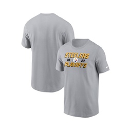 Mens Gray Pittsburgh Steelers 2023 NFL Playoffs Iconic T-shirt