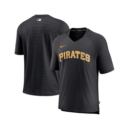 Mens Black Pittsburgh Pirates Authentic Collection Pregame Raglan Performance V-Neck T-shirt