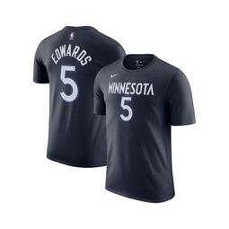 Mens Anthony Edwards Navy Minnesota Timberwolves Icon 2022/23 Name and Number T-shirt
