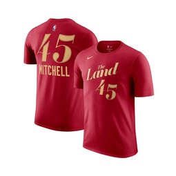 Mens Donovan Mitchell Wine Cleveland Cavaliers 2023/24 City Edition Name and Number T-shirt