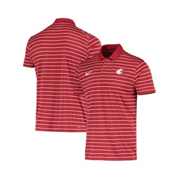 Mens Crimson Washington State Cougars Victory Stripe Performance Polo Shirt