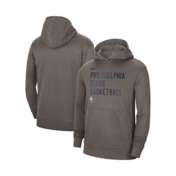 Mens and Womens Heather Gray Philadelphia 76ers 2023/24 Performance Spotlight On-Court Practice Pullover Hoodie