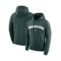 Mens Green Michigan State Spartans Arch Club Fleece Pullover V-Neck Hoodie