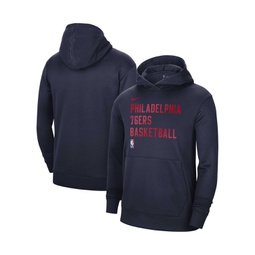 Mens and Womens Navy Philadelphia 76ers 2023/24 Performance Spotlight On-Court Practice Pullover Hoodie